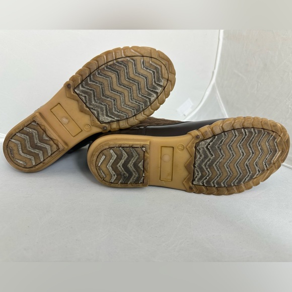 St. John's Bay Womens Denton Flat Heel Rain Boots Winter Boots Brown/Black Sz 7 - Picture 10 of 14